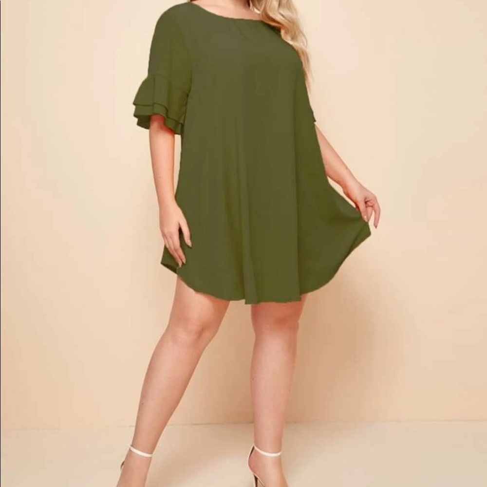 Boho flounce sleeve tunic dress - Picture 3 of 16